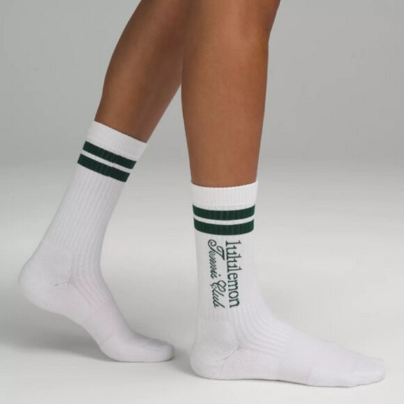 NWT Lululemon Daily Stride Ribbed Comfort Crew Socks Tennis Club - Size Large - Picture 4 of 8